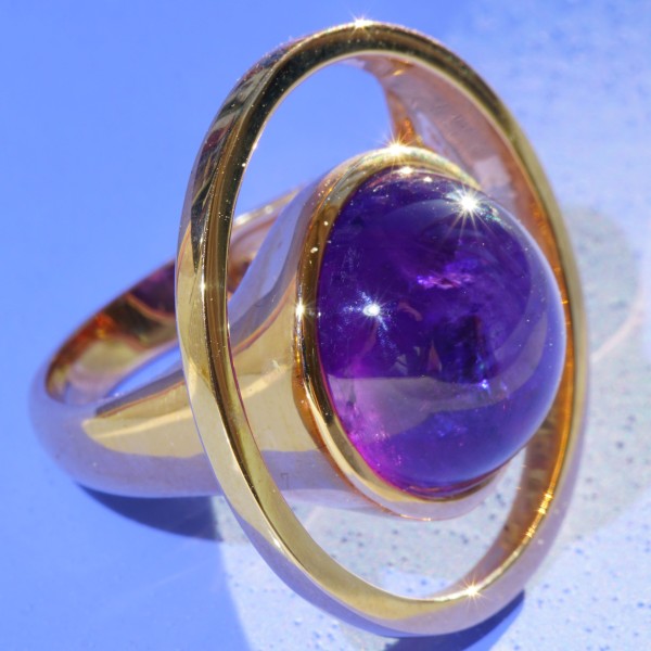 Designer Amethyst Ring 11.74 ct ct lila tolle Qualität AAA 26,5 mm D. 750er Rosegold