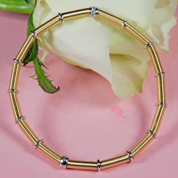 Brillant Armband IVY in 750er Gelb-/Weissgold 0.08 ct TW SI von Silhouette Schmuck Bentner